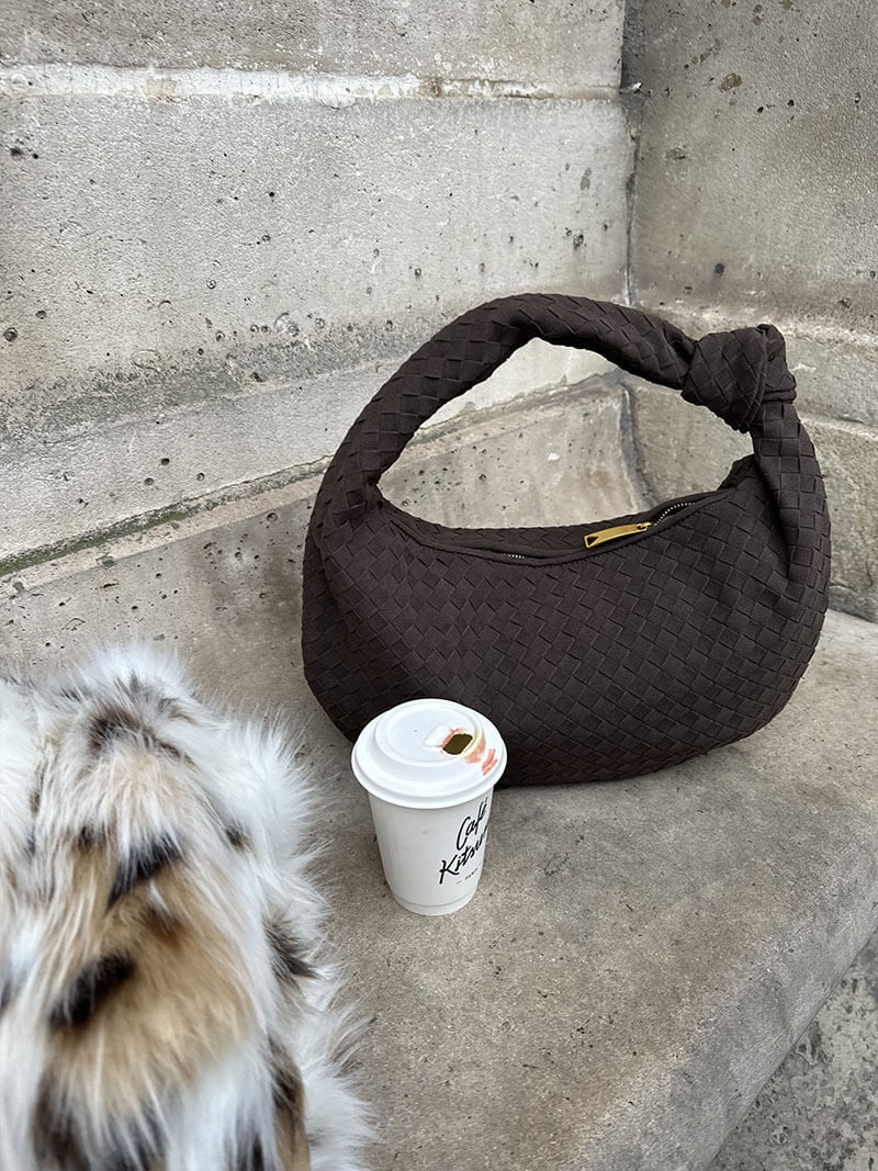 Woven Medium Suede Bag